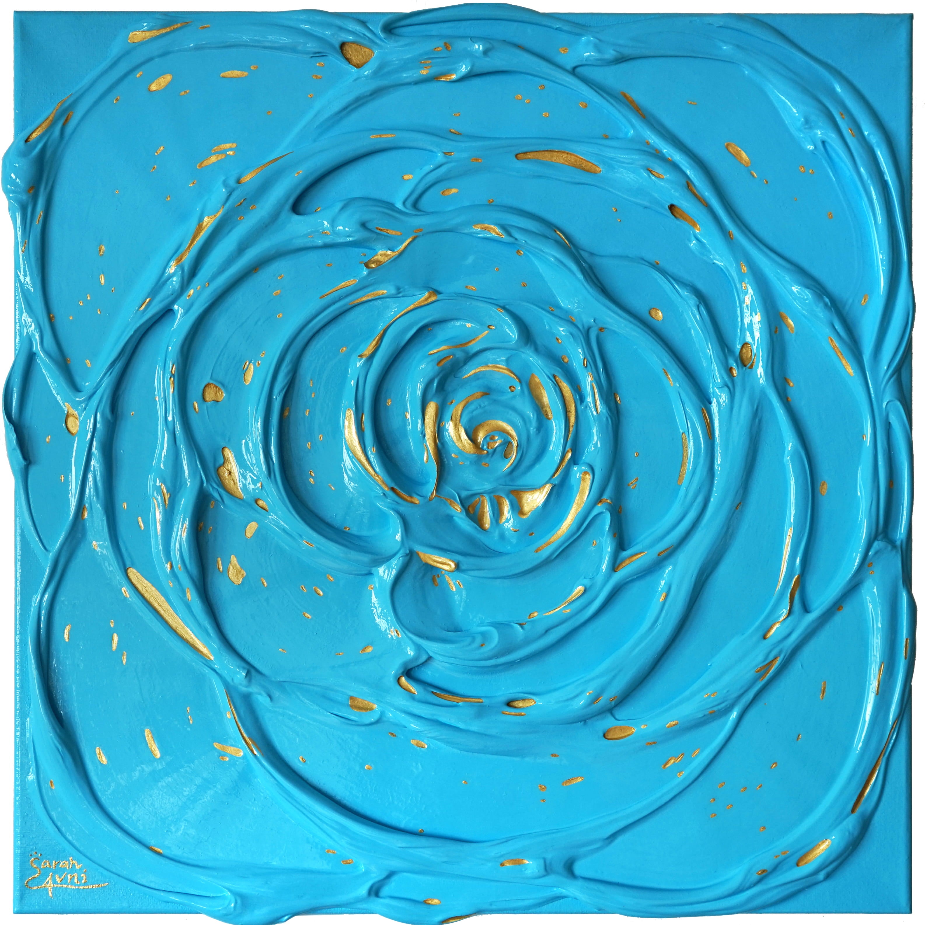 Little Blue Rose with a Touch of Gold III.