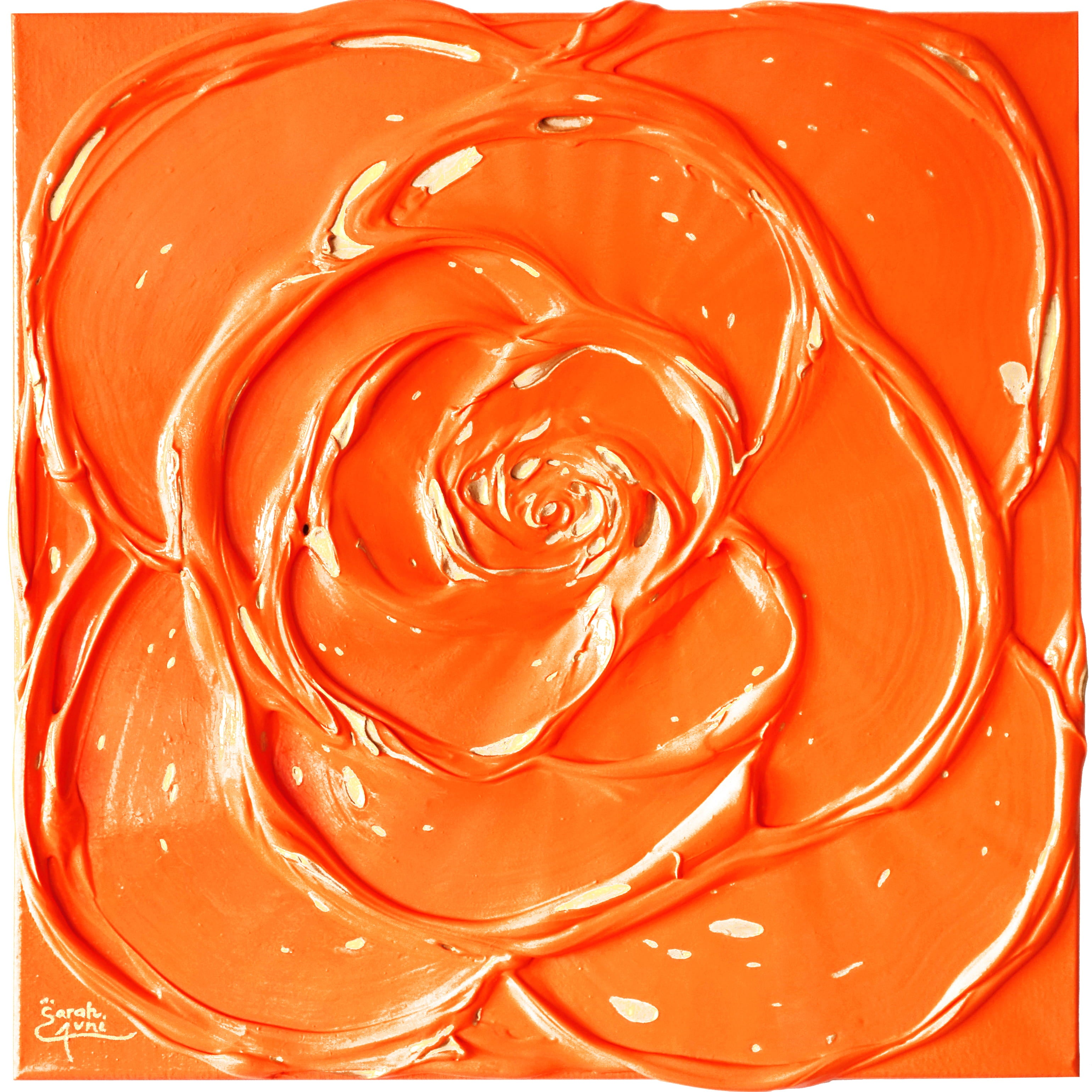 Little Orange Rose with a Touch of Gold I.