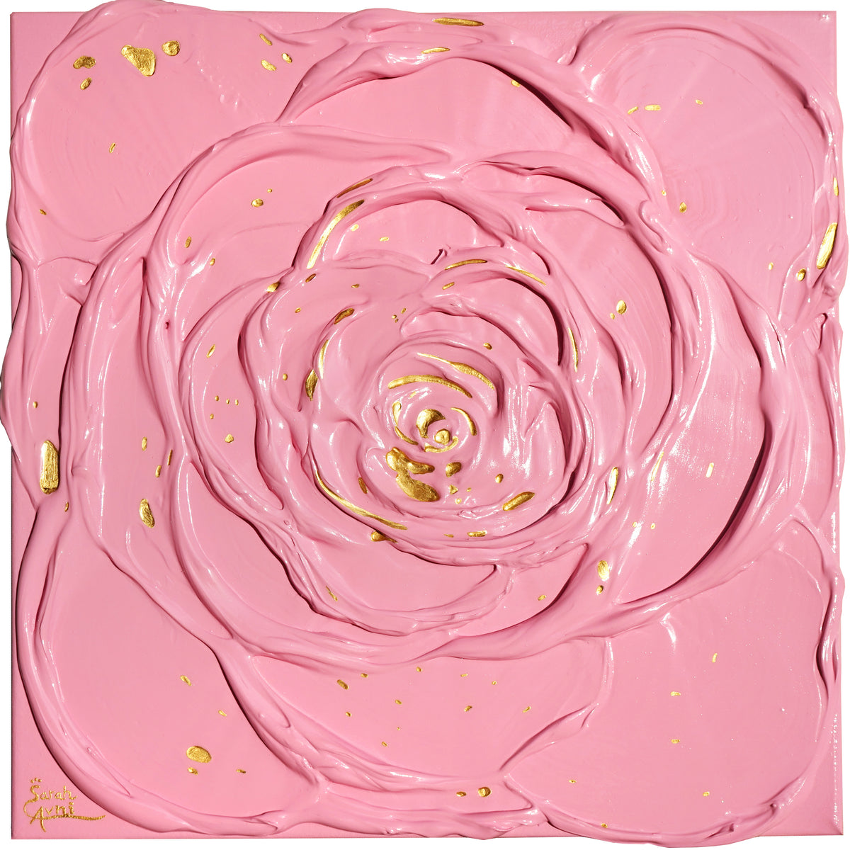 Little Pink Rose with a Touch of Gold III.