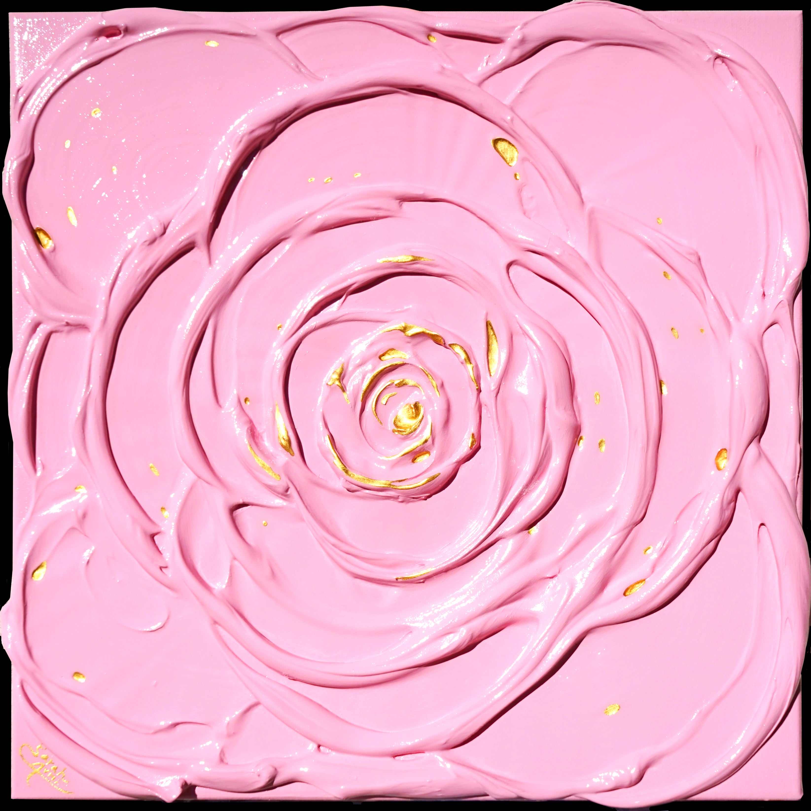 Little Pink Rose with a Touch of Gold I.