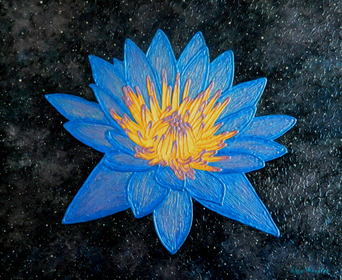 Lotus Galaxy - abstract lotus flower painting