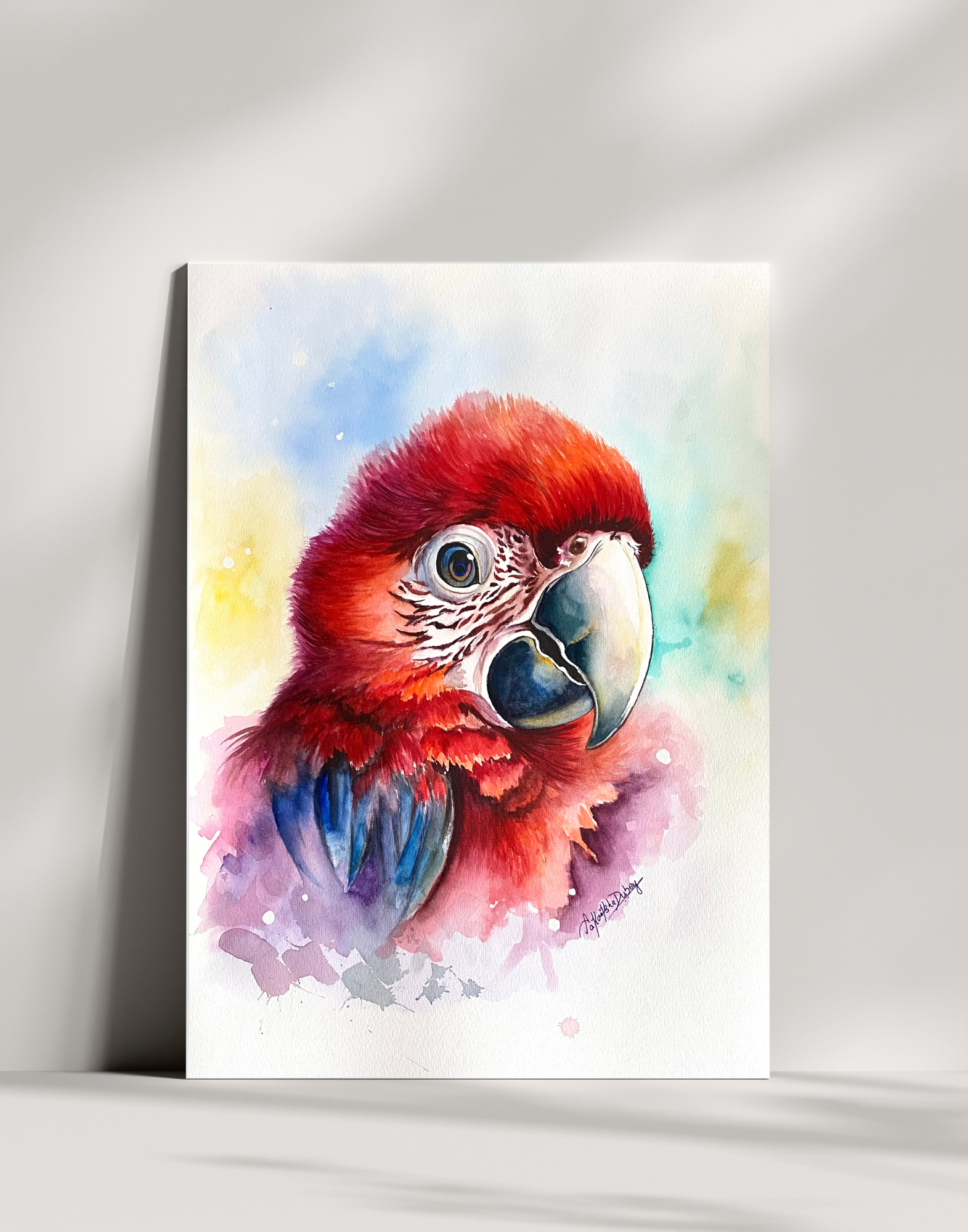 Crimson Majesty | Original Watercolor Painting | Scarlet Macaw | A3 Size