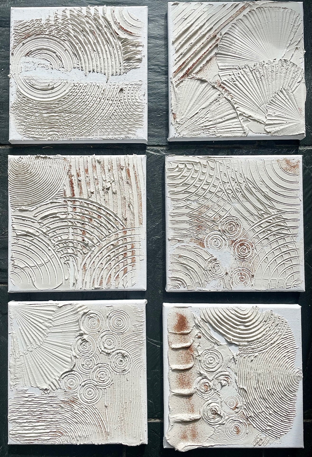 Sand on Cream Minis | Textured art work
