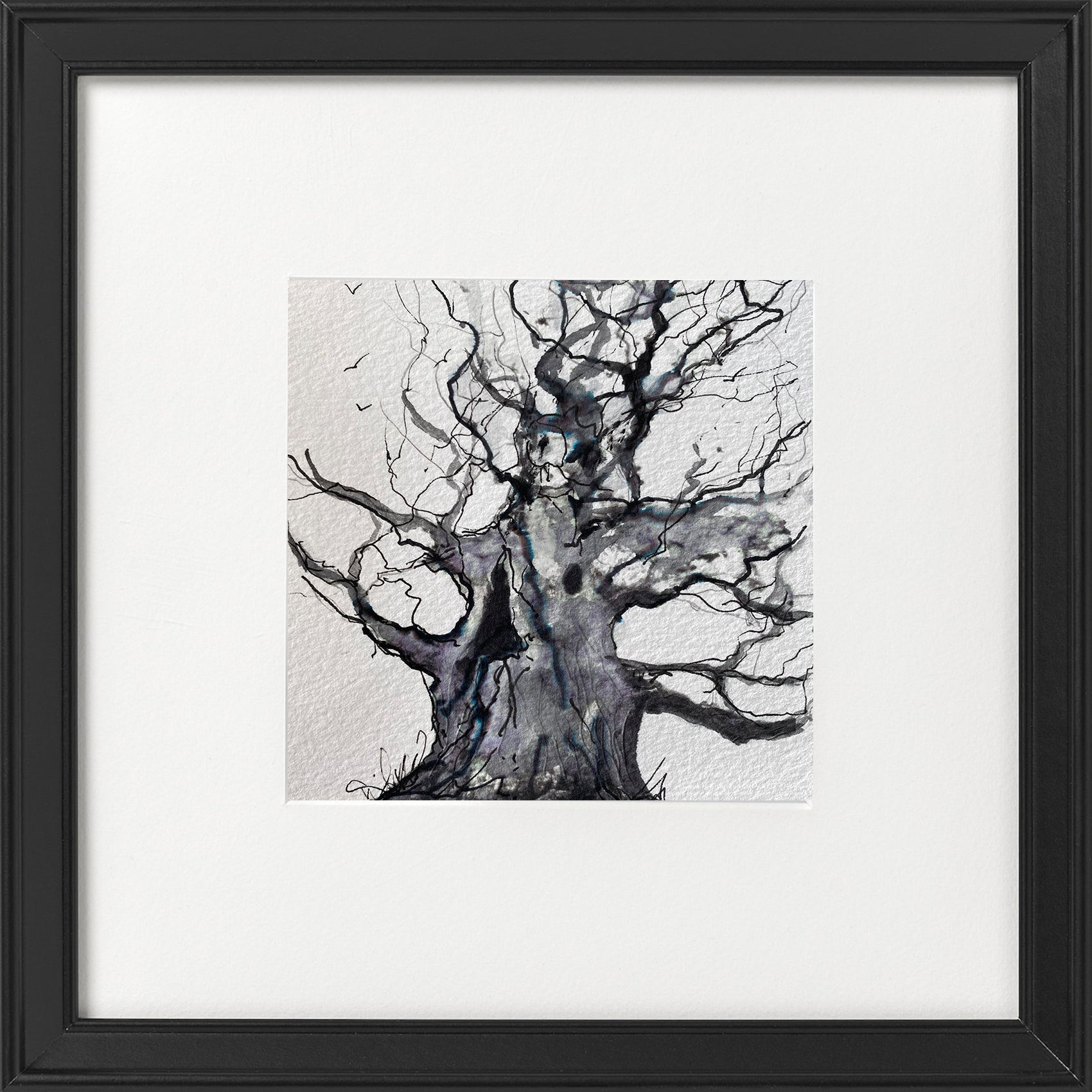 Monochrome - The Majesty Oak in Winter framed