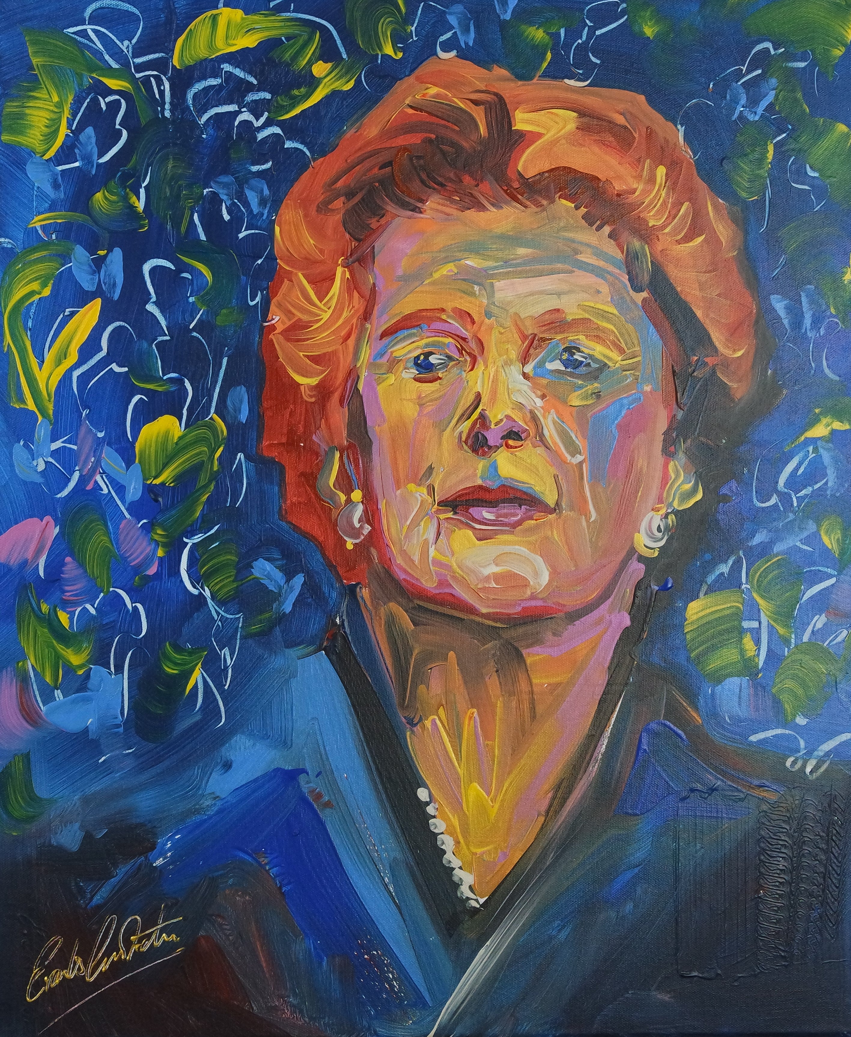 Margaret Thatcher colourful portrait 928