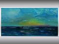 At the Coast - Abstract Seascape on Stretched Canvas in Frame