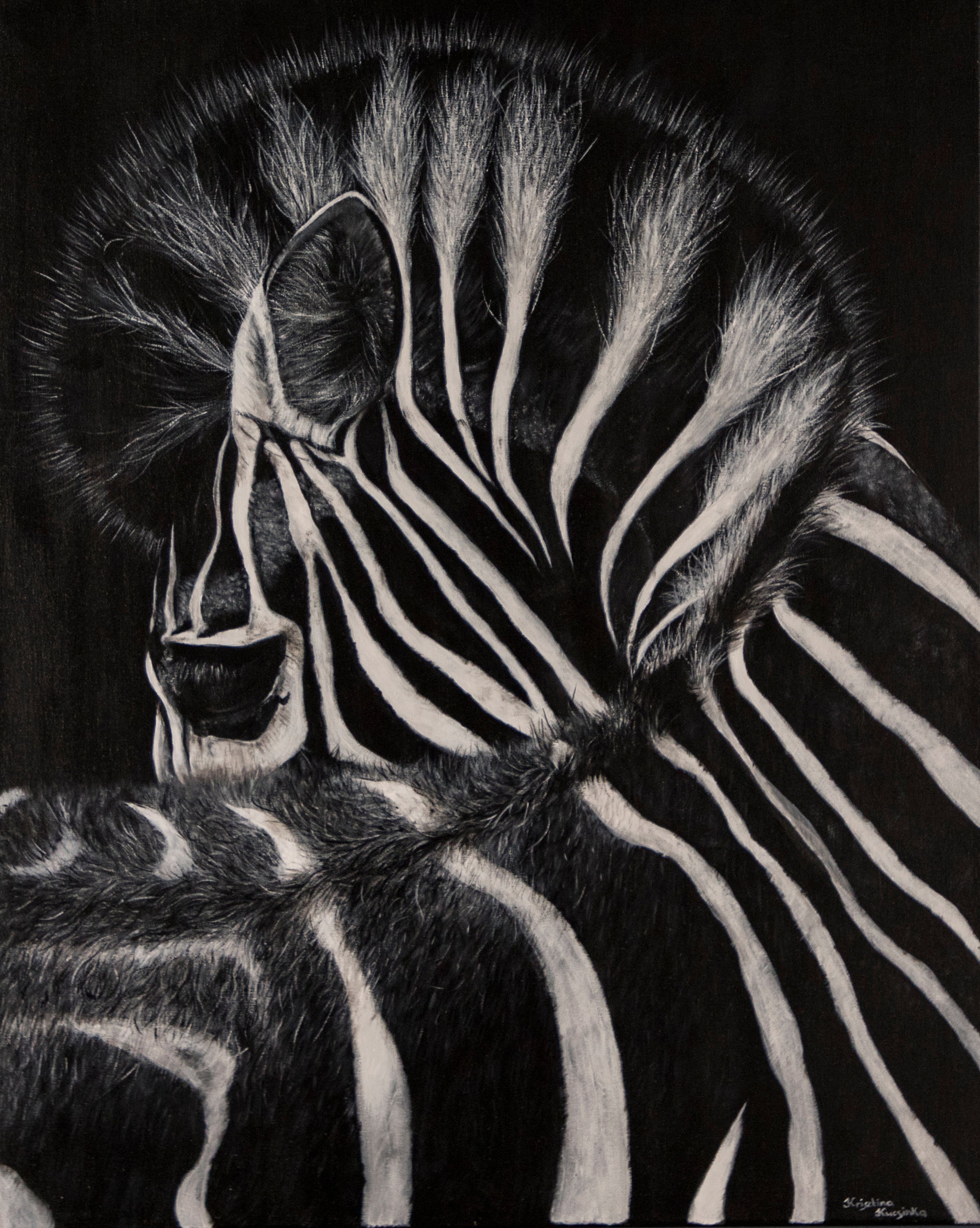 "Untamed Spirit" original zebra painting