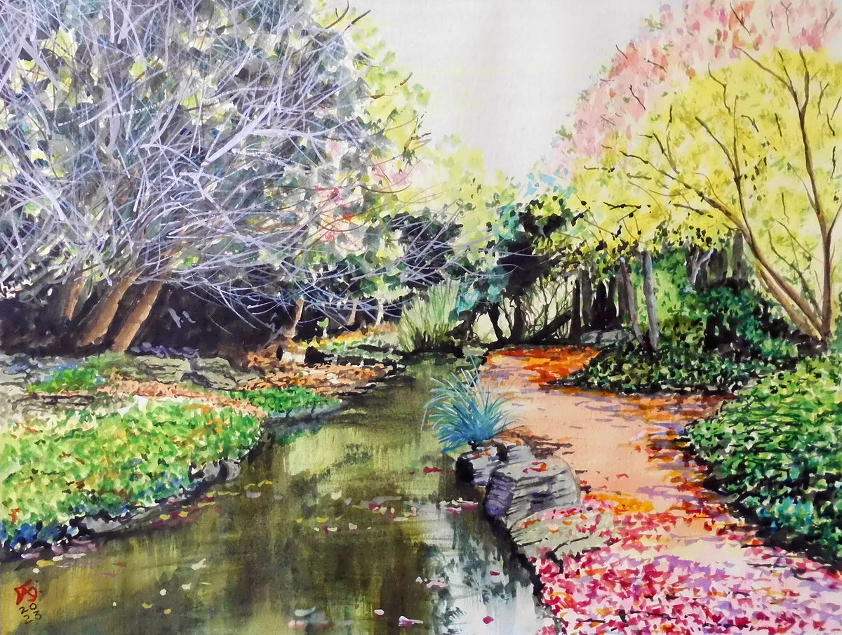 The New River Path in Autumn Islington London UK