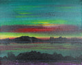 Night Sky Sunset Green red 335