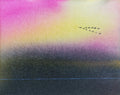 Night Sky Sunset Pink yellow 332