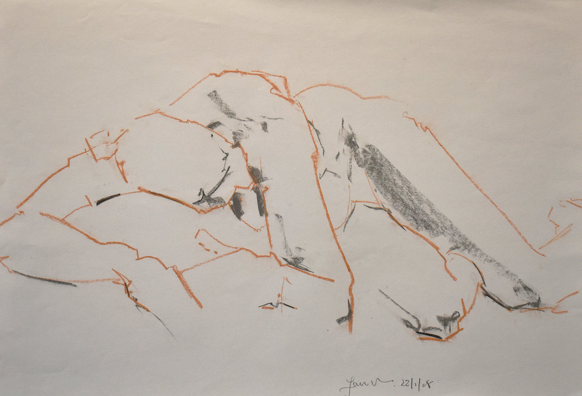 STUDY OF A FEMALE NUDE - LIFE DRAWING NO 626