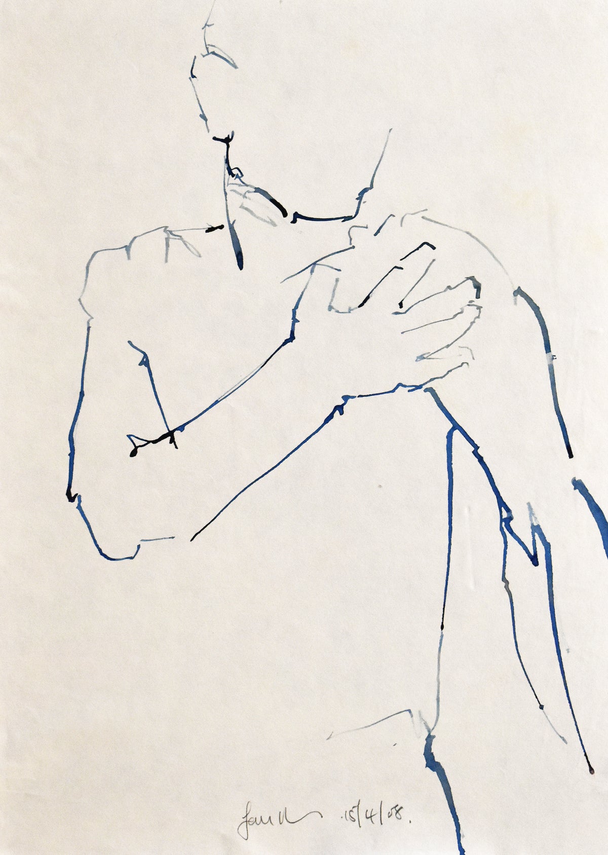 STUDY OF A MALE NUDE - LIFE DRAWING NO 628