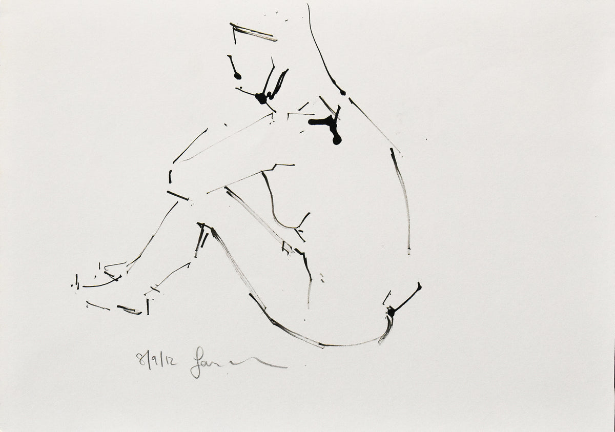 STUDY OF A FEMALE NUDE - LIFE DRAWING NO 629