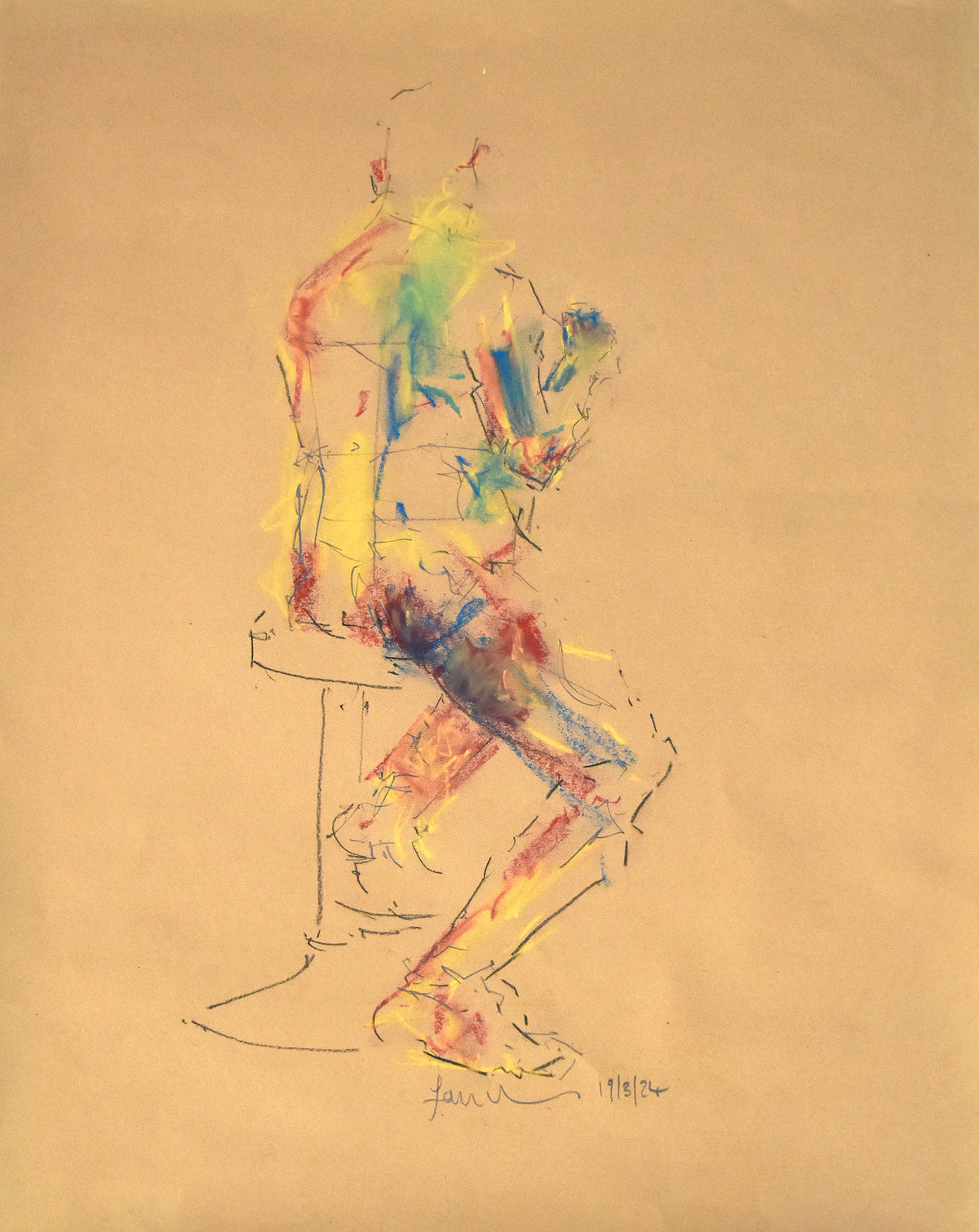 Study of a male Nude - Life Drawing No 638