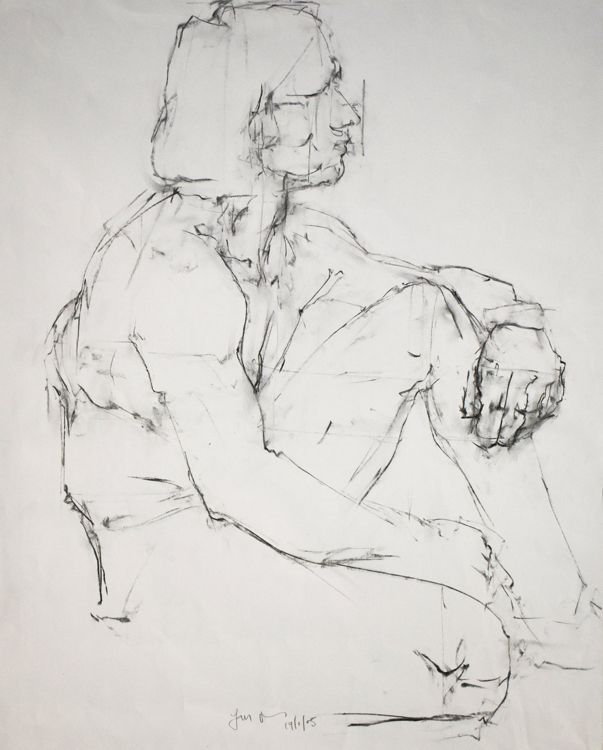 Study of a male Nude - Life Drawing No 639