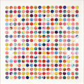 Three Hundred And Twenty Four Splash Dots Painting With Gold Leaf 2