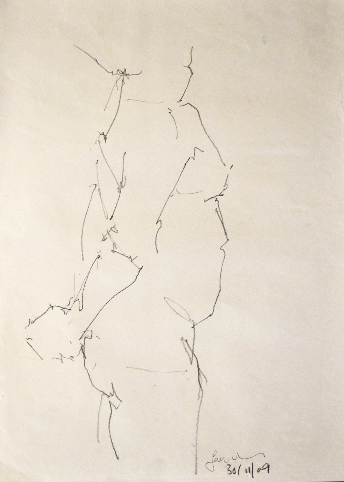 STUDY OF A MALE NUDE - LIFE DRAWING NO 621