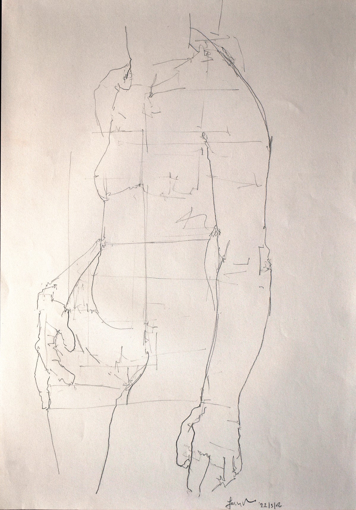 STUDY OF A FEMALE NUDE - LIFE DRAWING NO 622