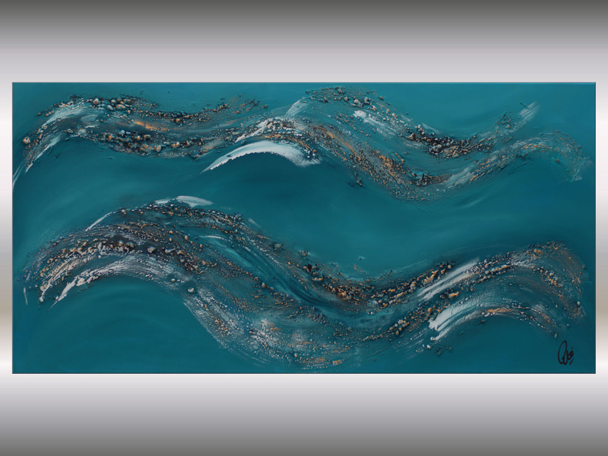 Oceans Eye 2 - Acrylic blue abstract painting