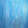 Out of the Blue, a blue abstract deer painting