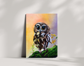 "Whispers of the Forest – Original Acrylic Owl Painting"