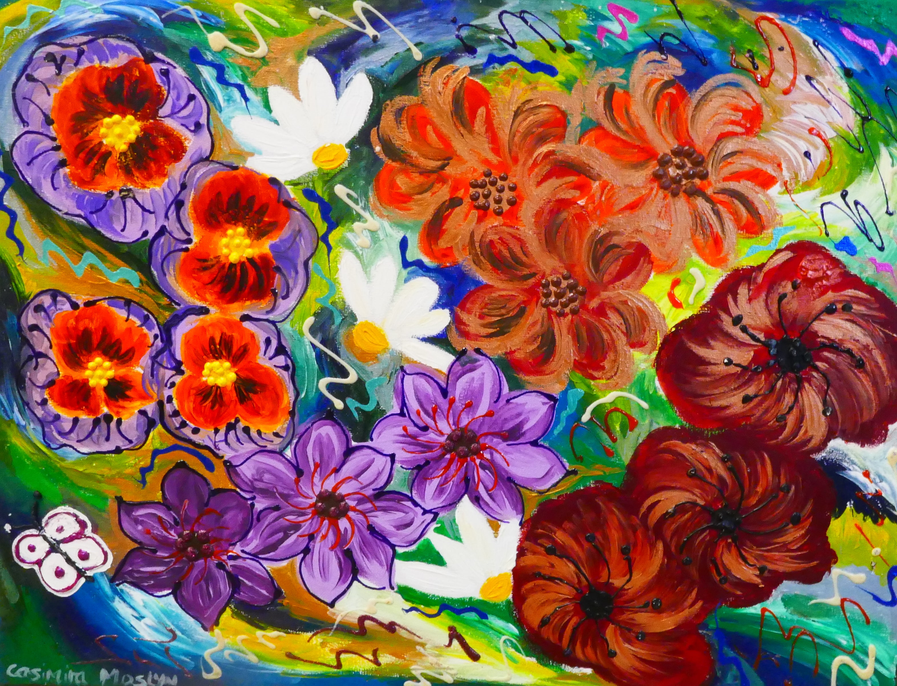 A field full of Glitzy Flowers
