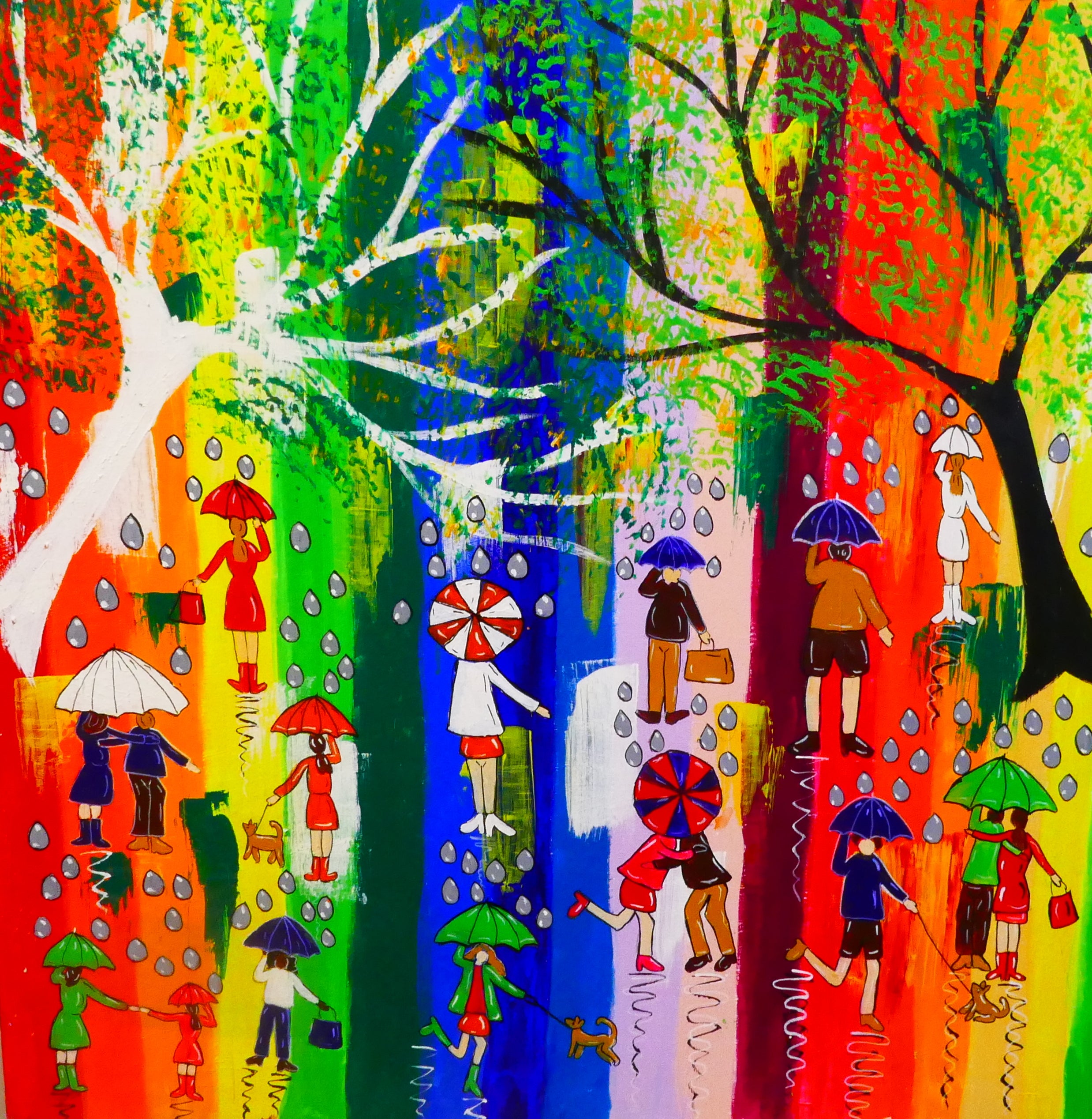 Colourful Umbrellas in a Rainbow Sky 2