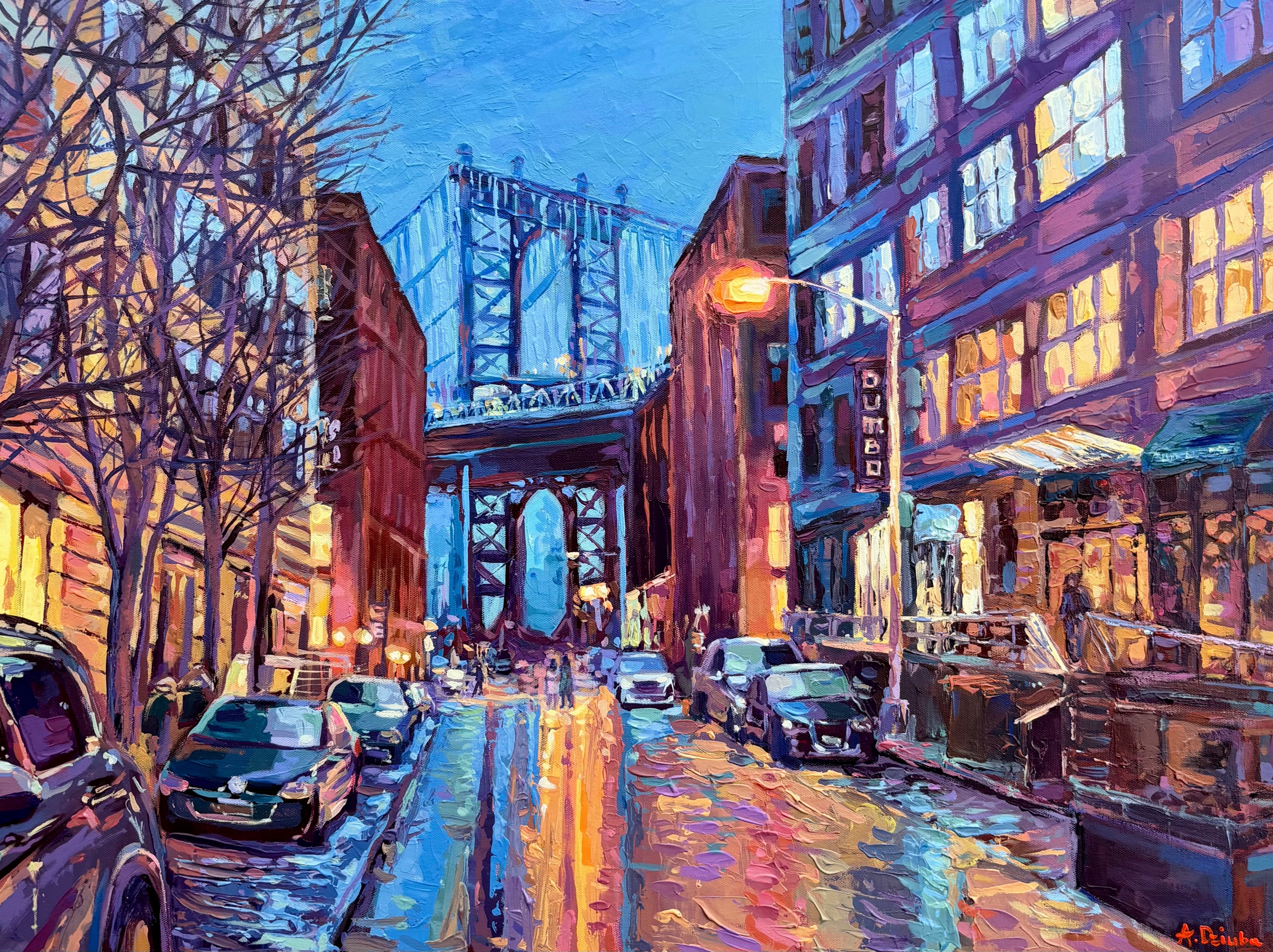 Manhattan Bridge from DUMBO Street, New York