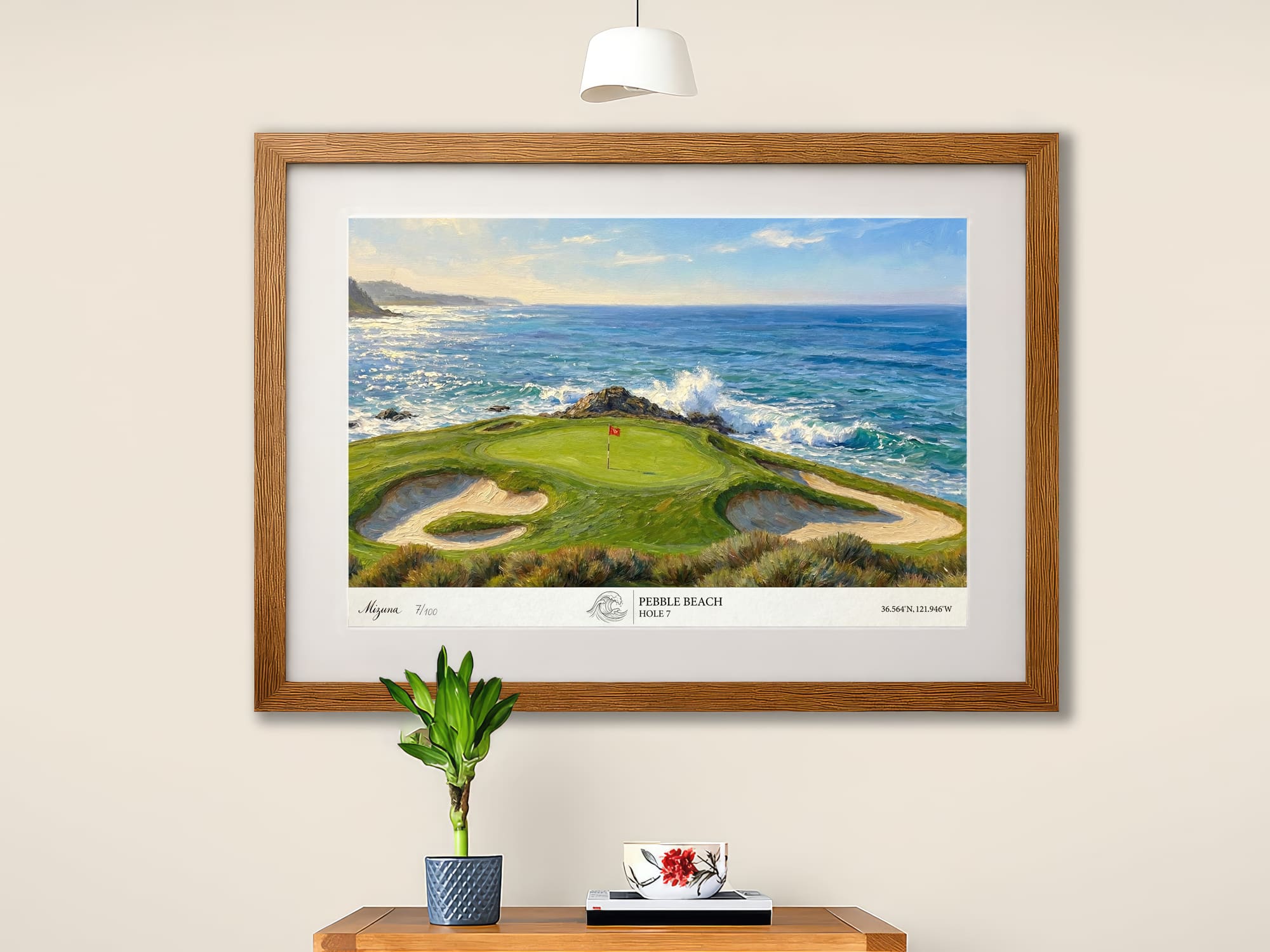 Pebble Beach – Hole 7 – Limited Edition Giclée Framed Print