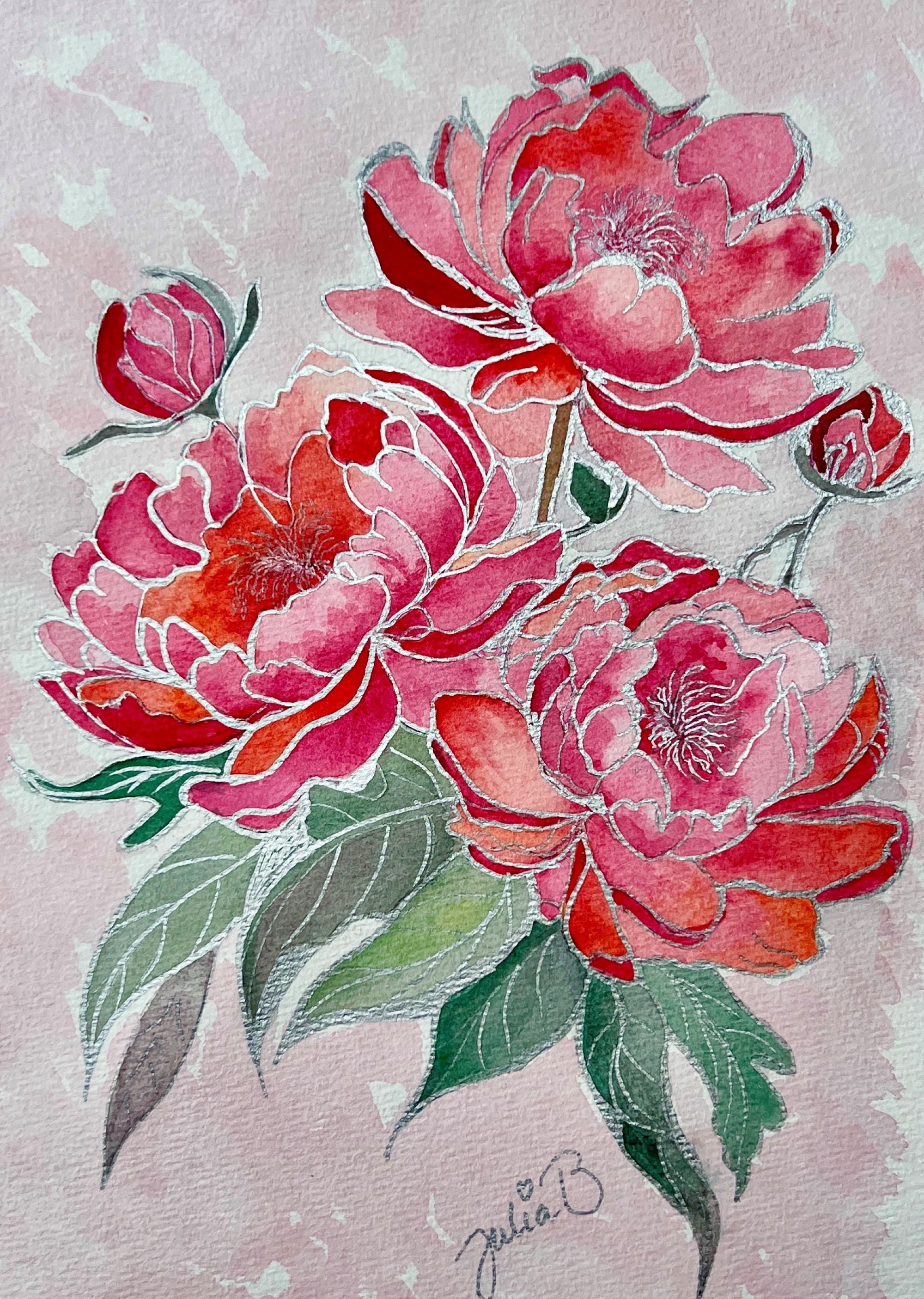 Silvered peonies.