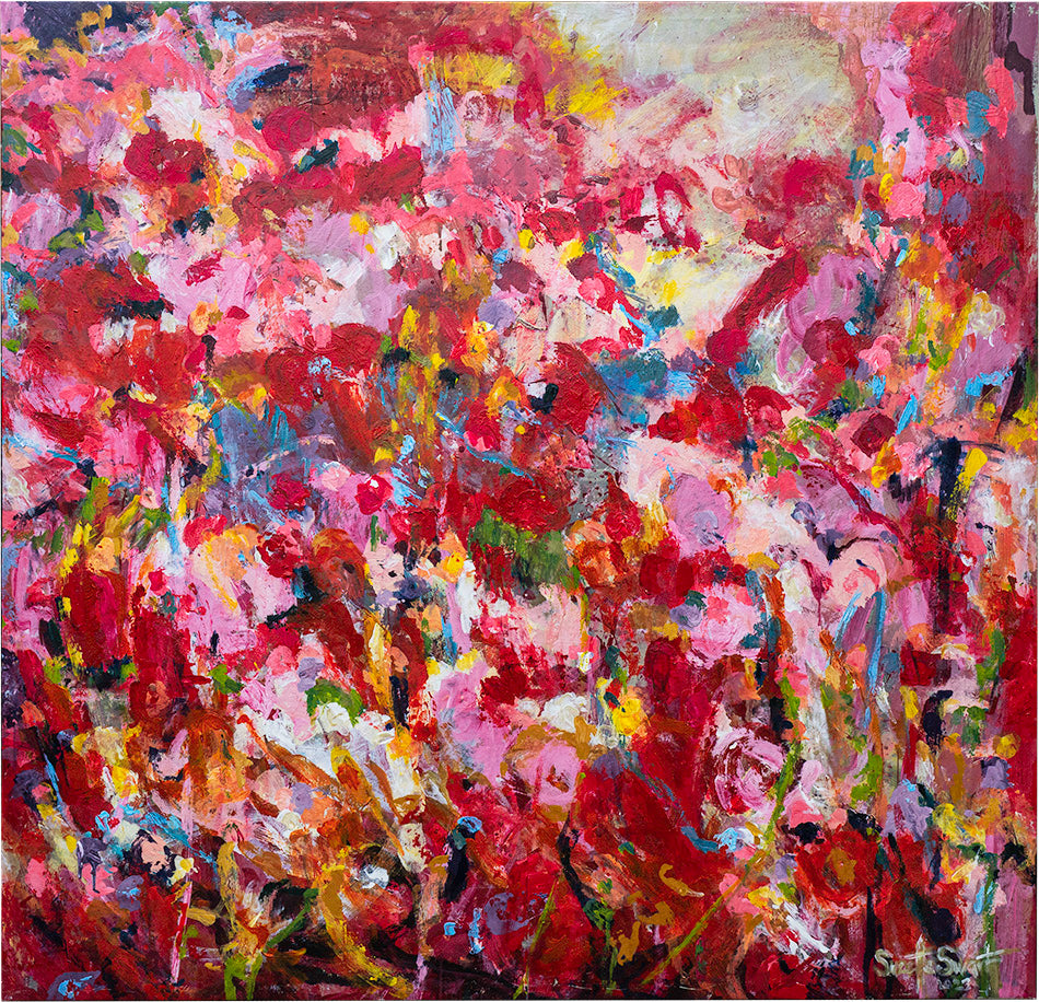 poppy field 140cm x 140cm x 3.8cm