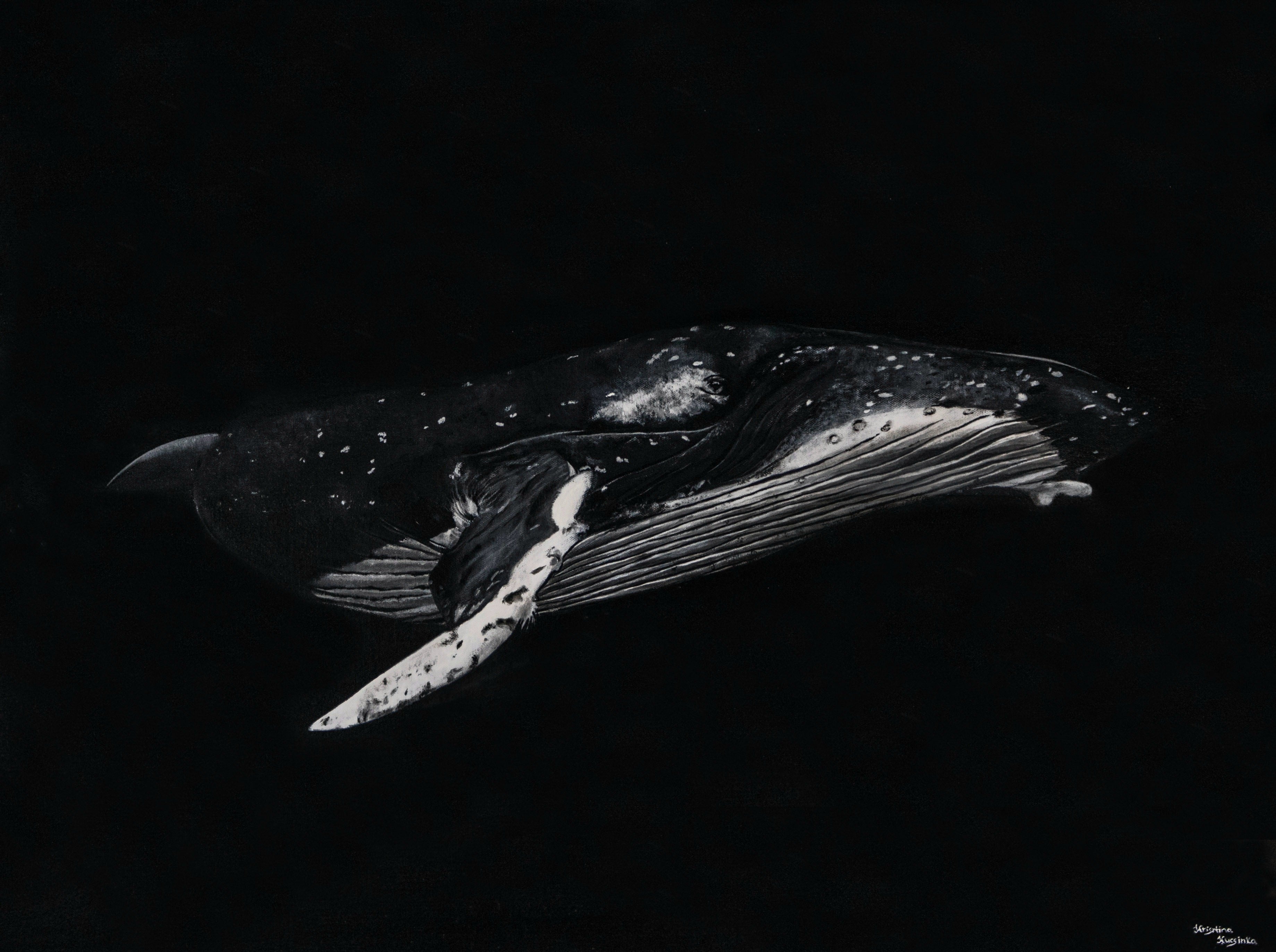 "Songs of the Sea" original humpback whale painting