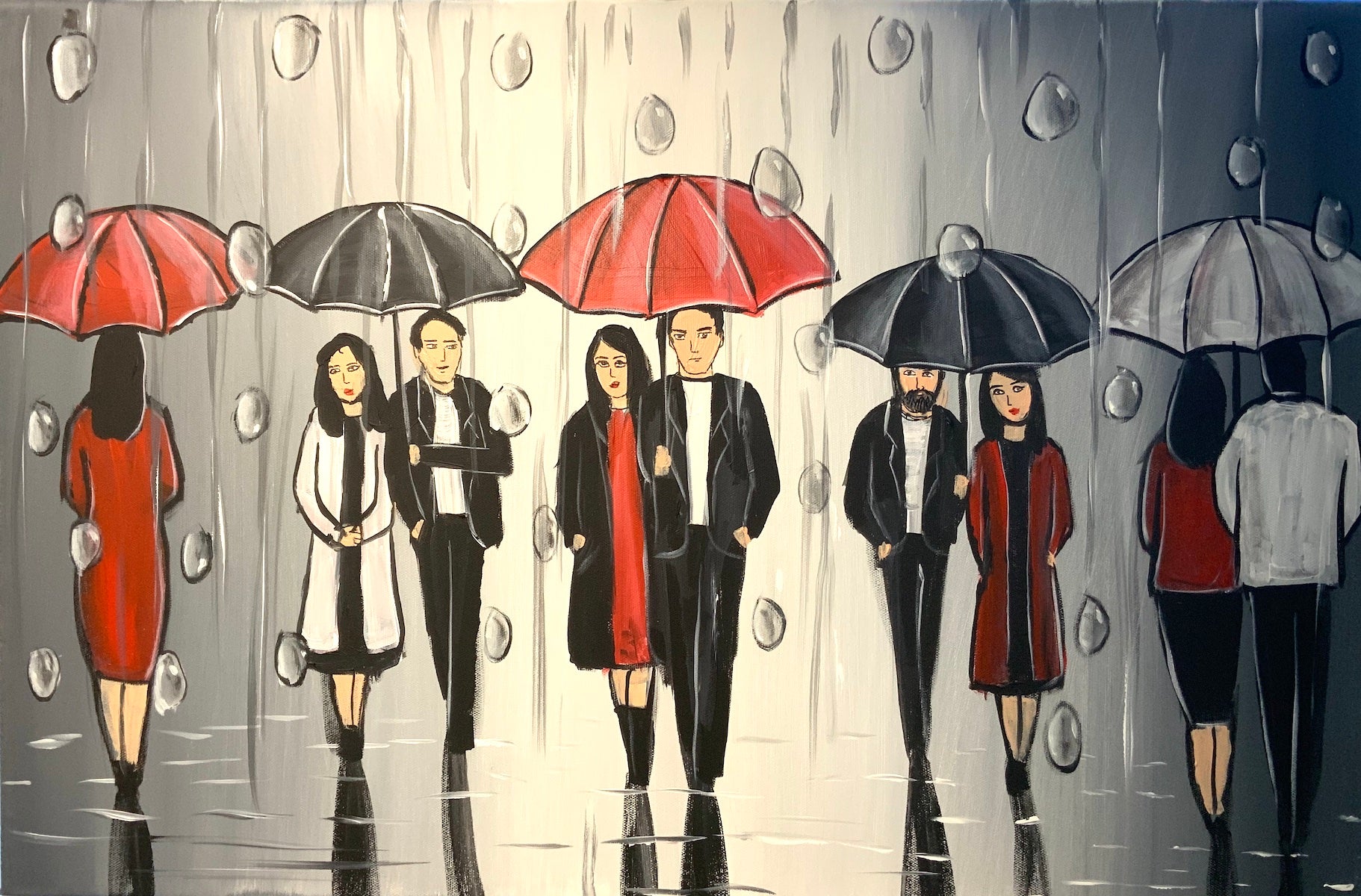 Rain Drops And Umbrellas 4