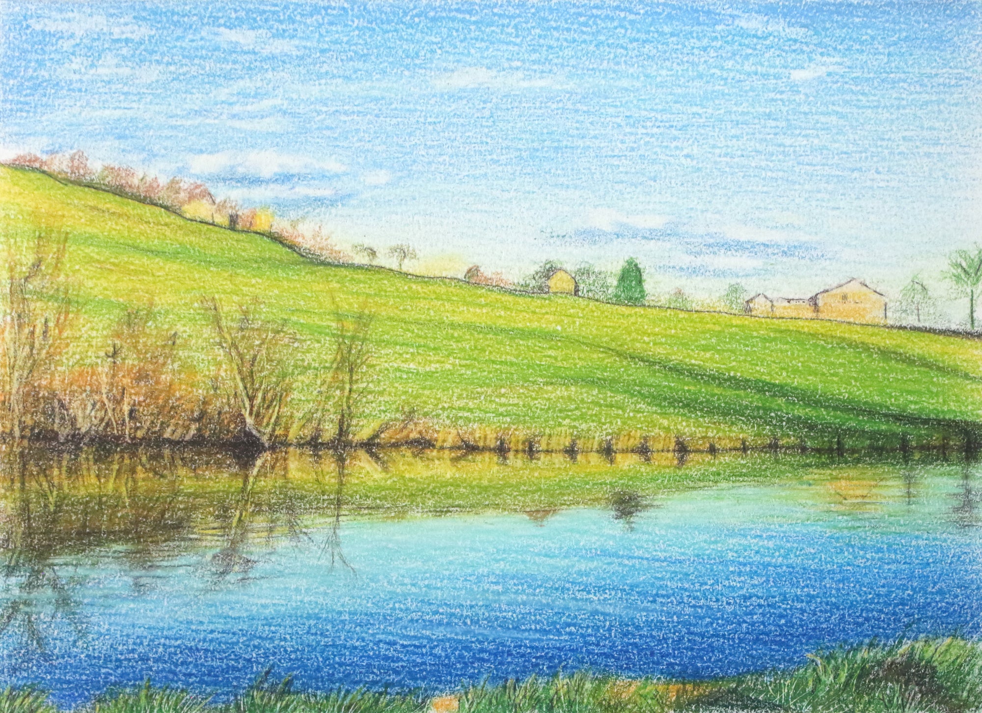 Sketch of River Aire in North Yorkshire III