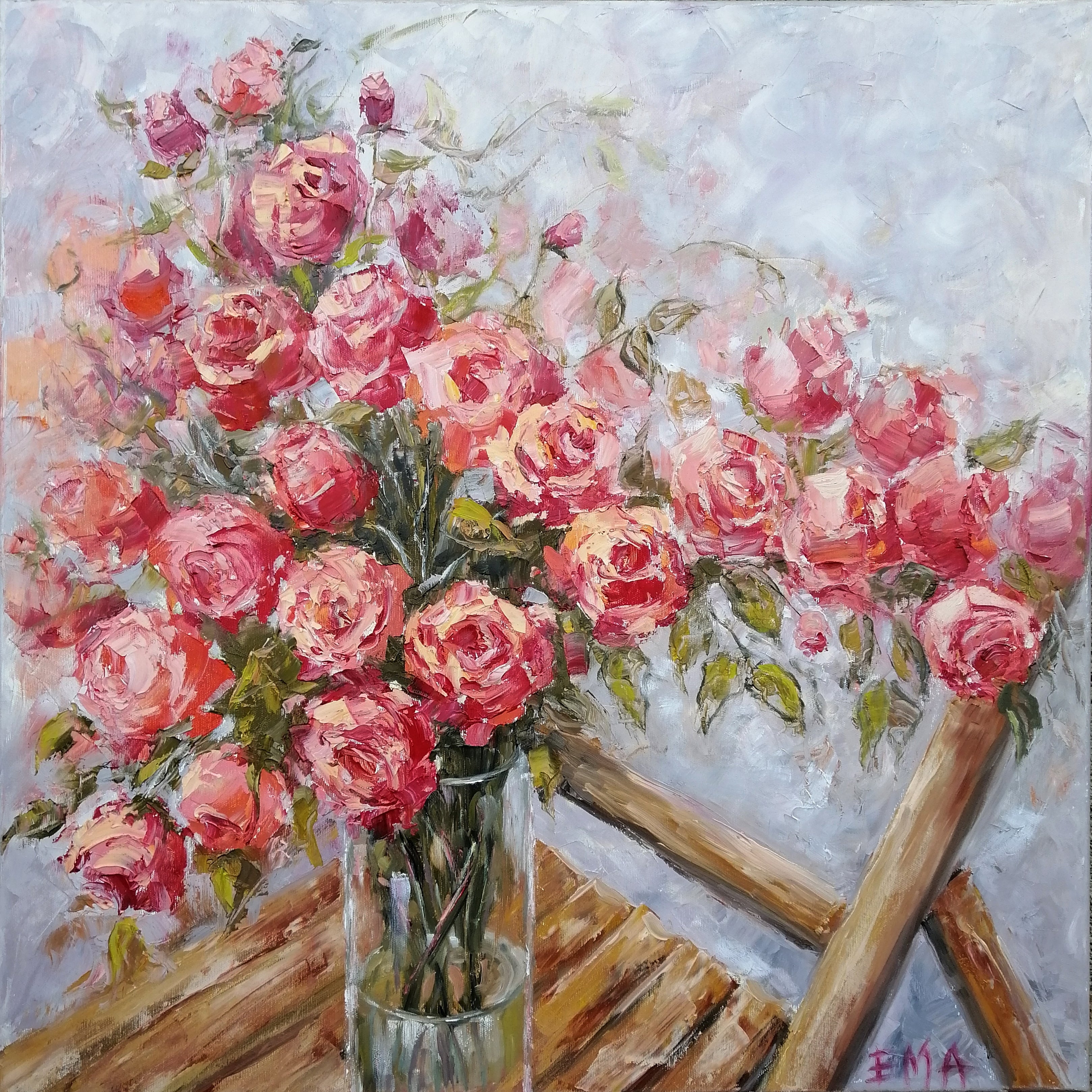 Roses on a chair