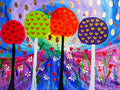 Lollipop Trees among Flowers and Hearts