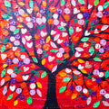 The Quirky Love Tree in a Red Sky