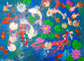 Beautiful Koi Fish and Waterlilies