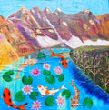Koi Fish among Mystical Mountains