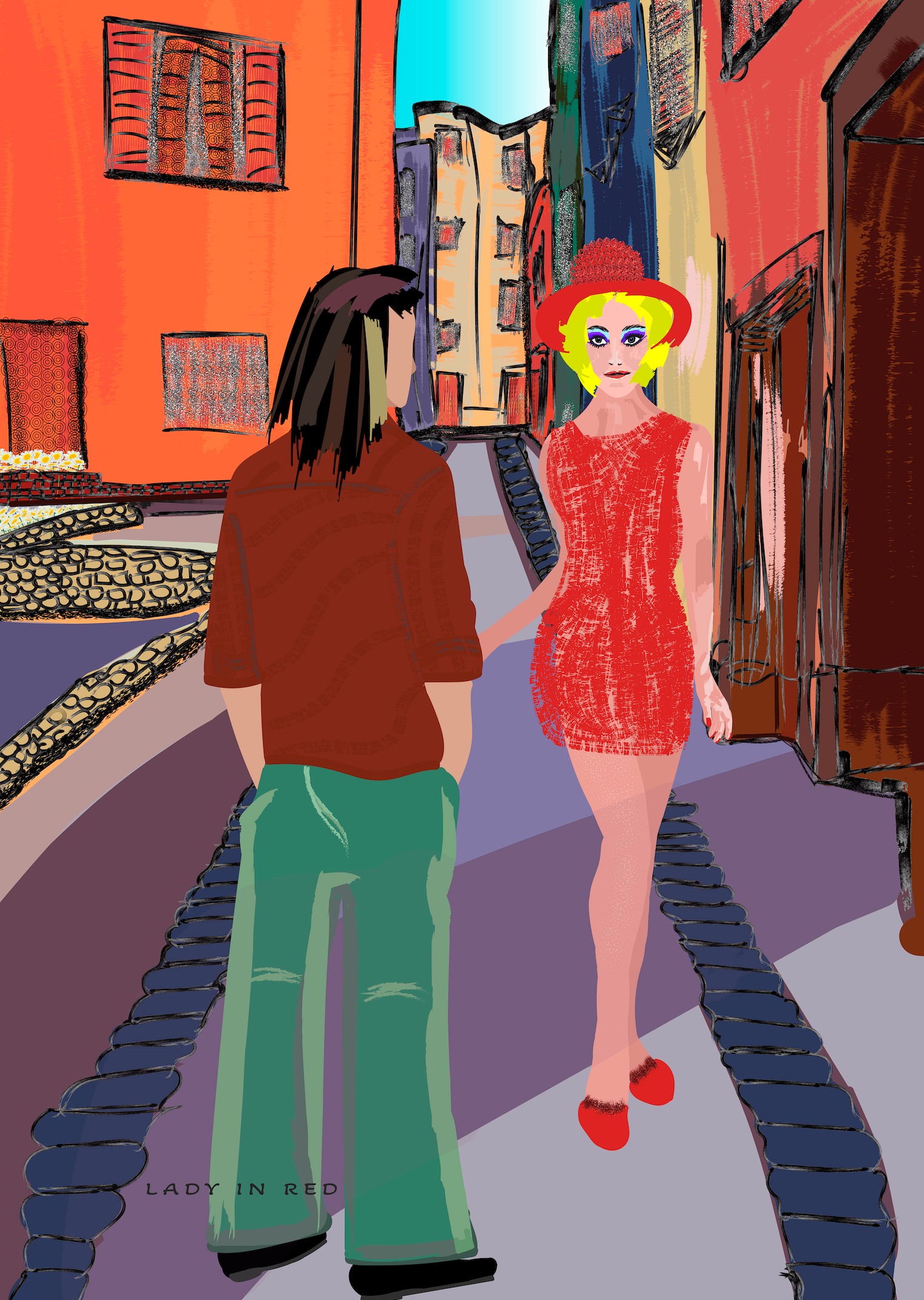 Lady in red