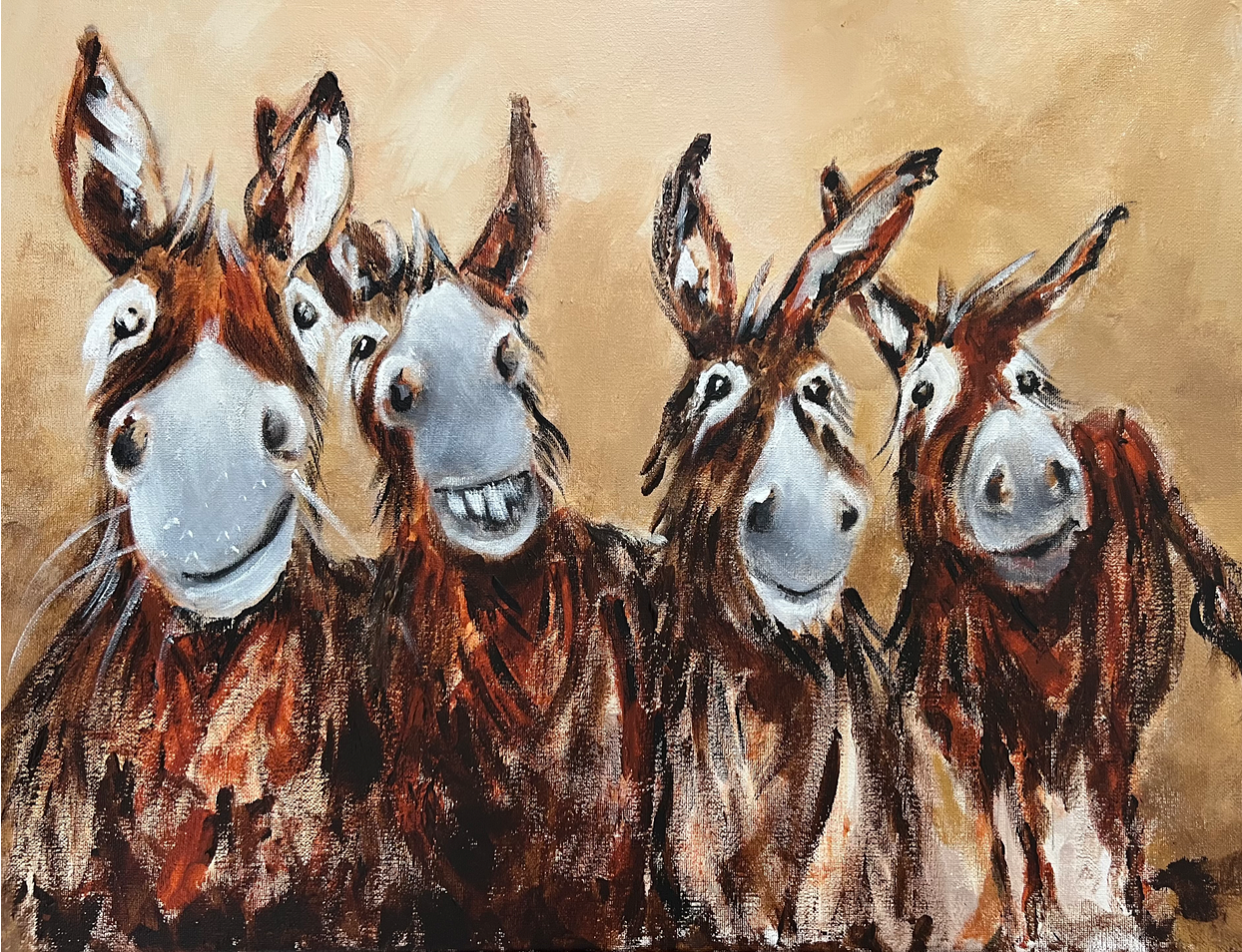 "The Quartet of Quirky Donkeys"
