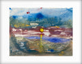Mono print - sunset on the beach