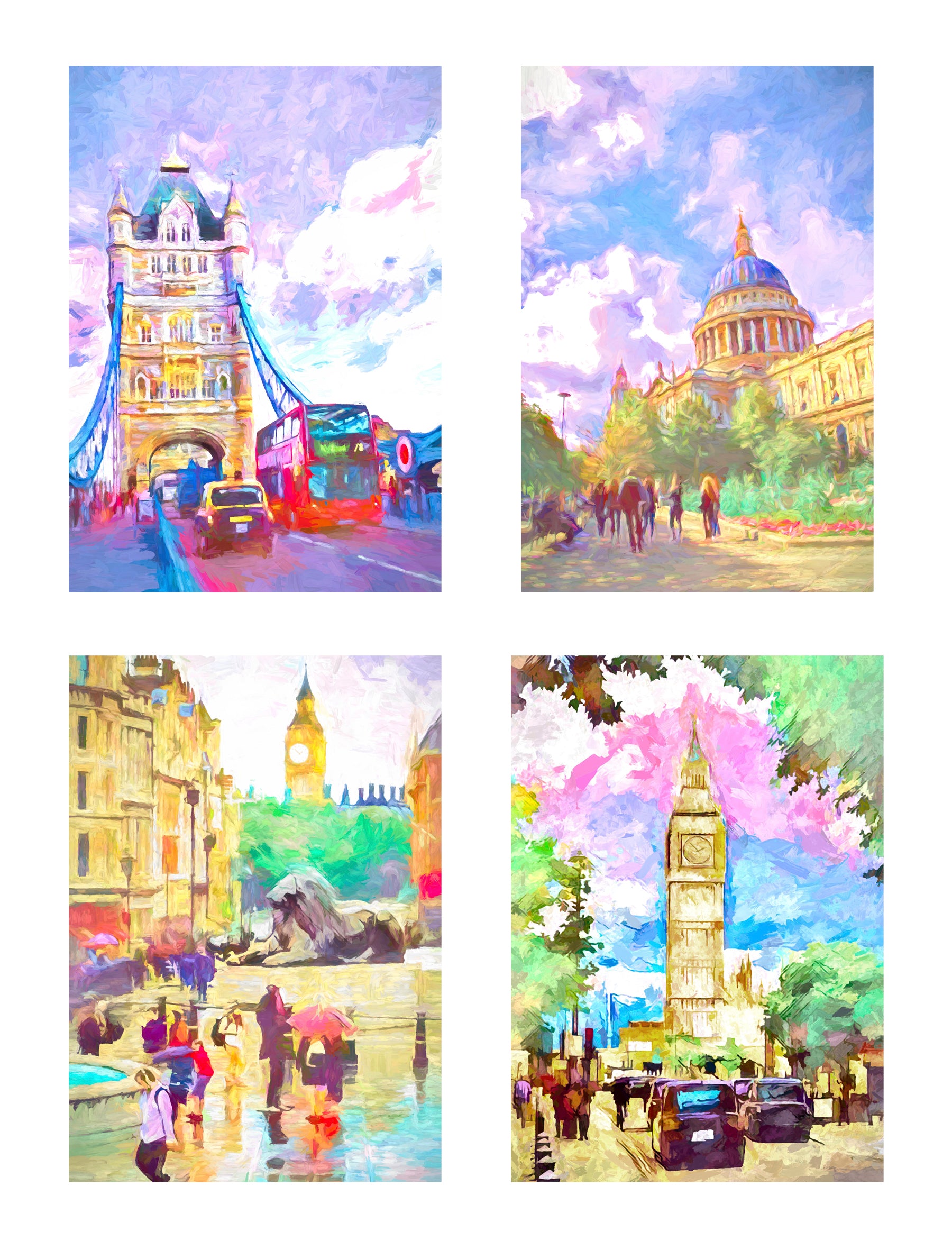 Historic London - set of 4 prints