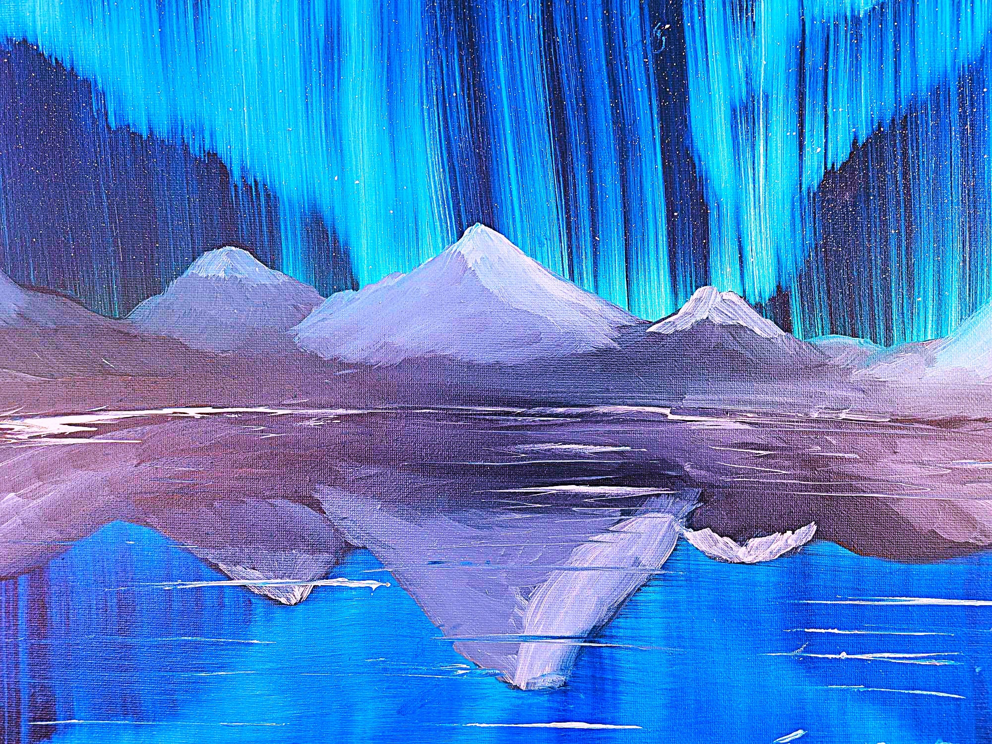 Simple Northern Lights Reflections Scottish Highlands