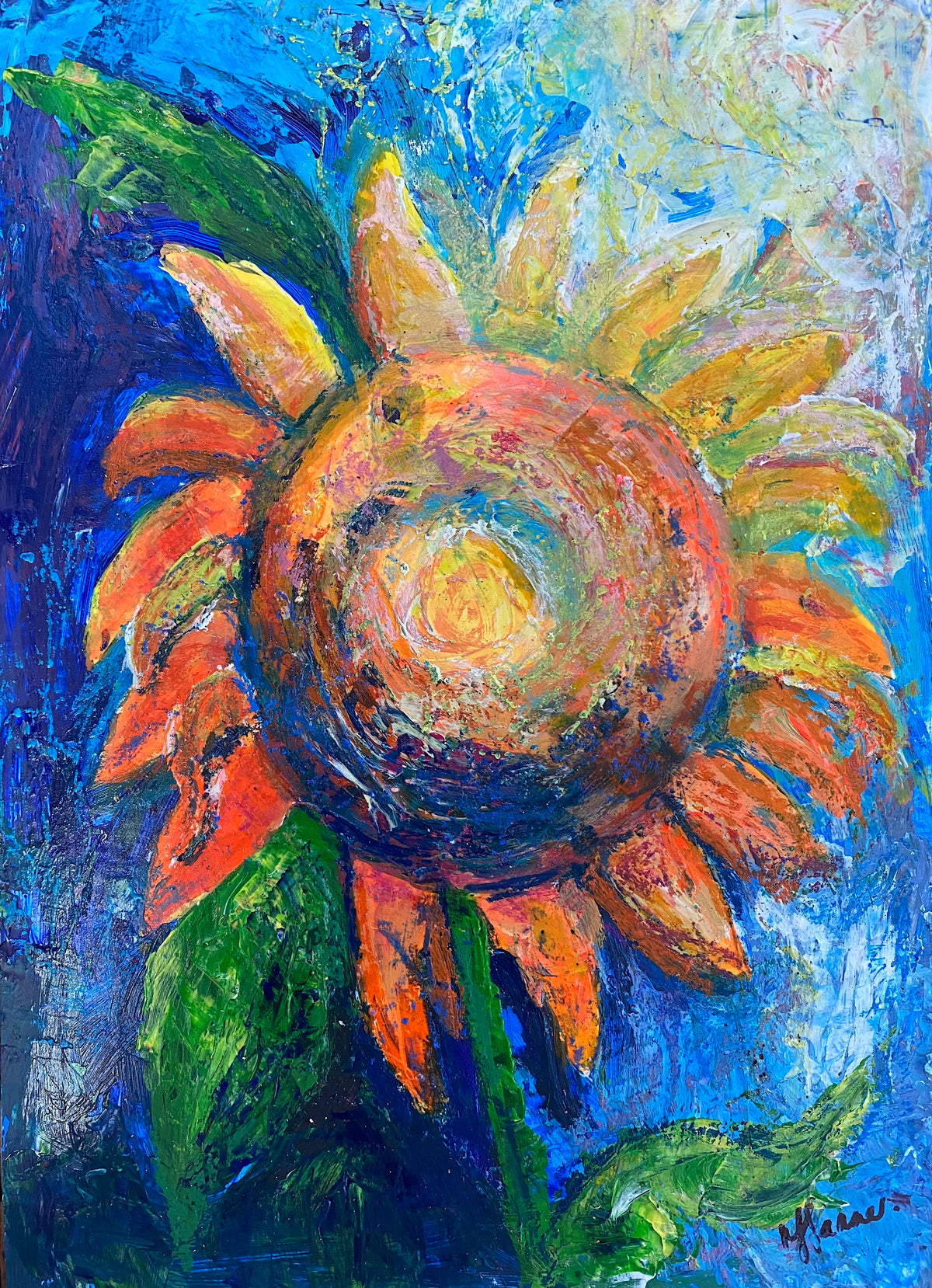One Colourful Sunflower