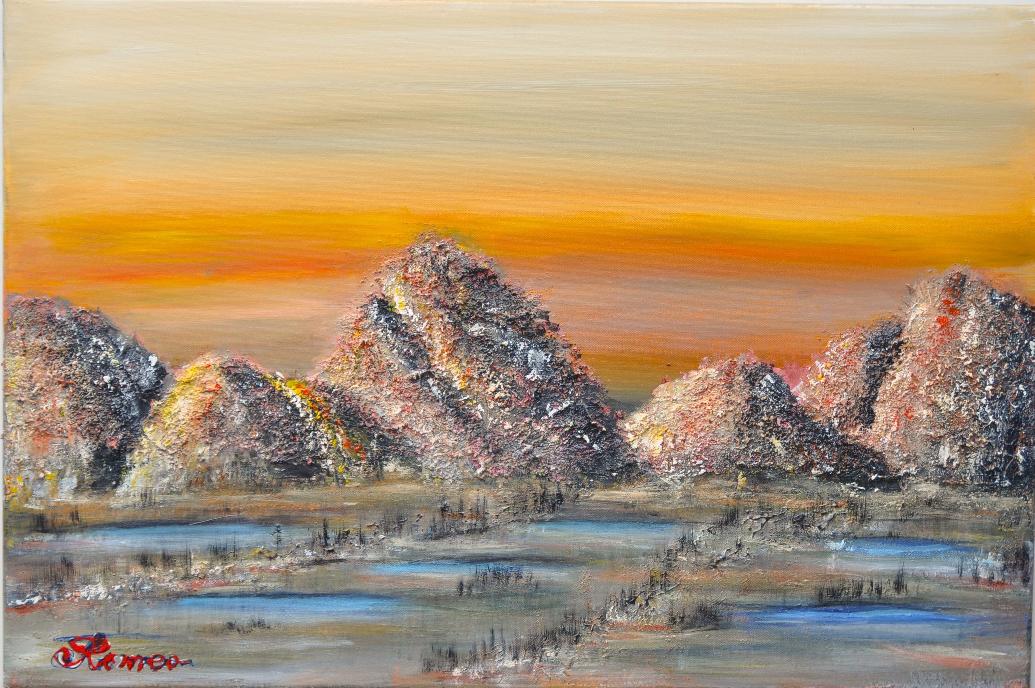 Landscape Indian Wells, USA, acrylic, on canvas, size 24Hx36Lx.75W inch, SKU 1001