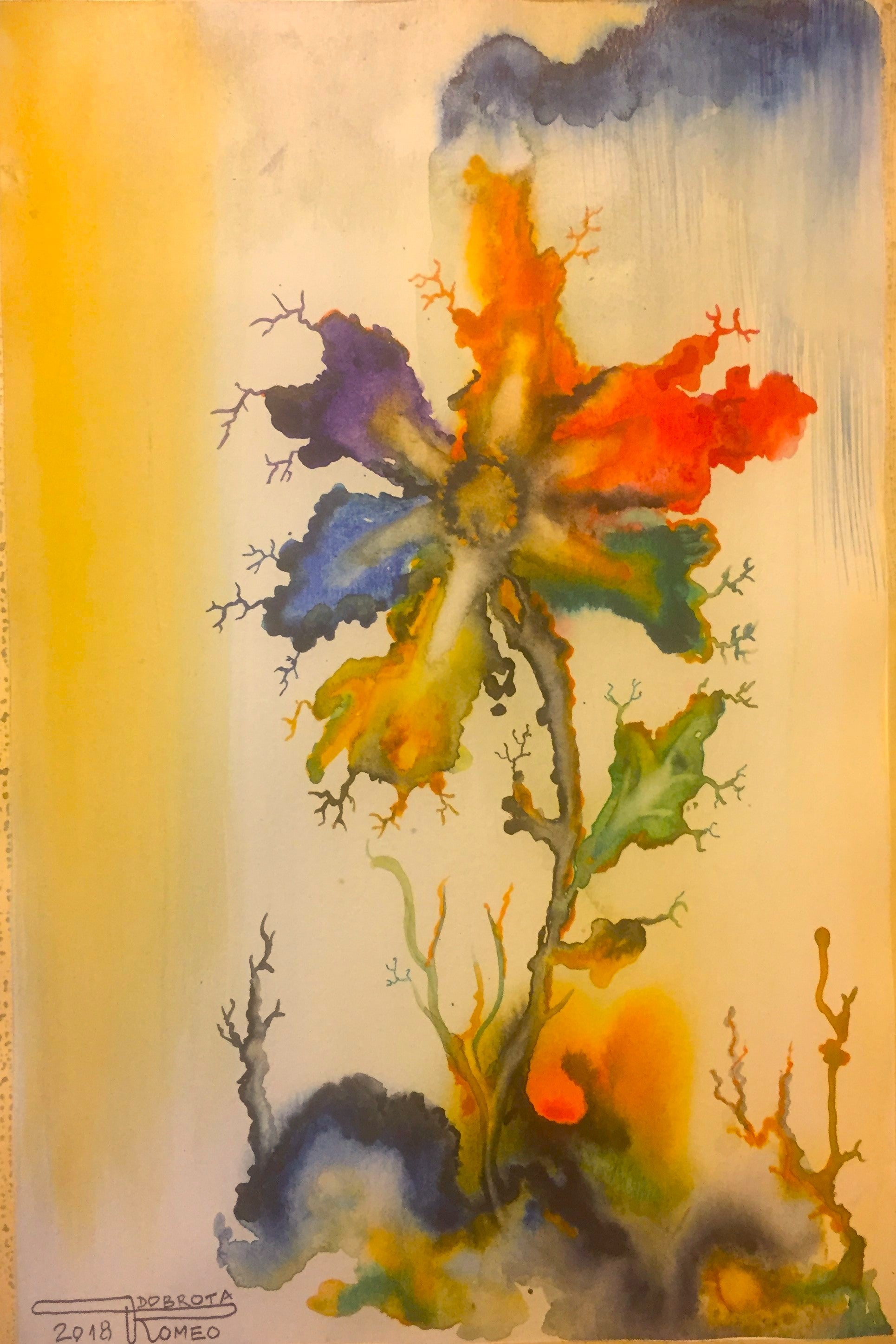 Exotic flowers 5, 12x18 inch, Watercolors on cold press paper, SKU 4044