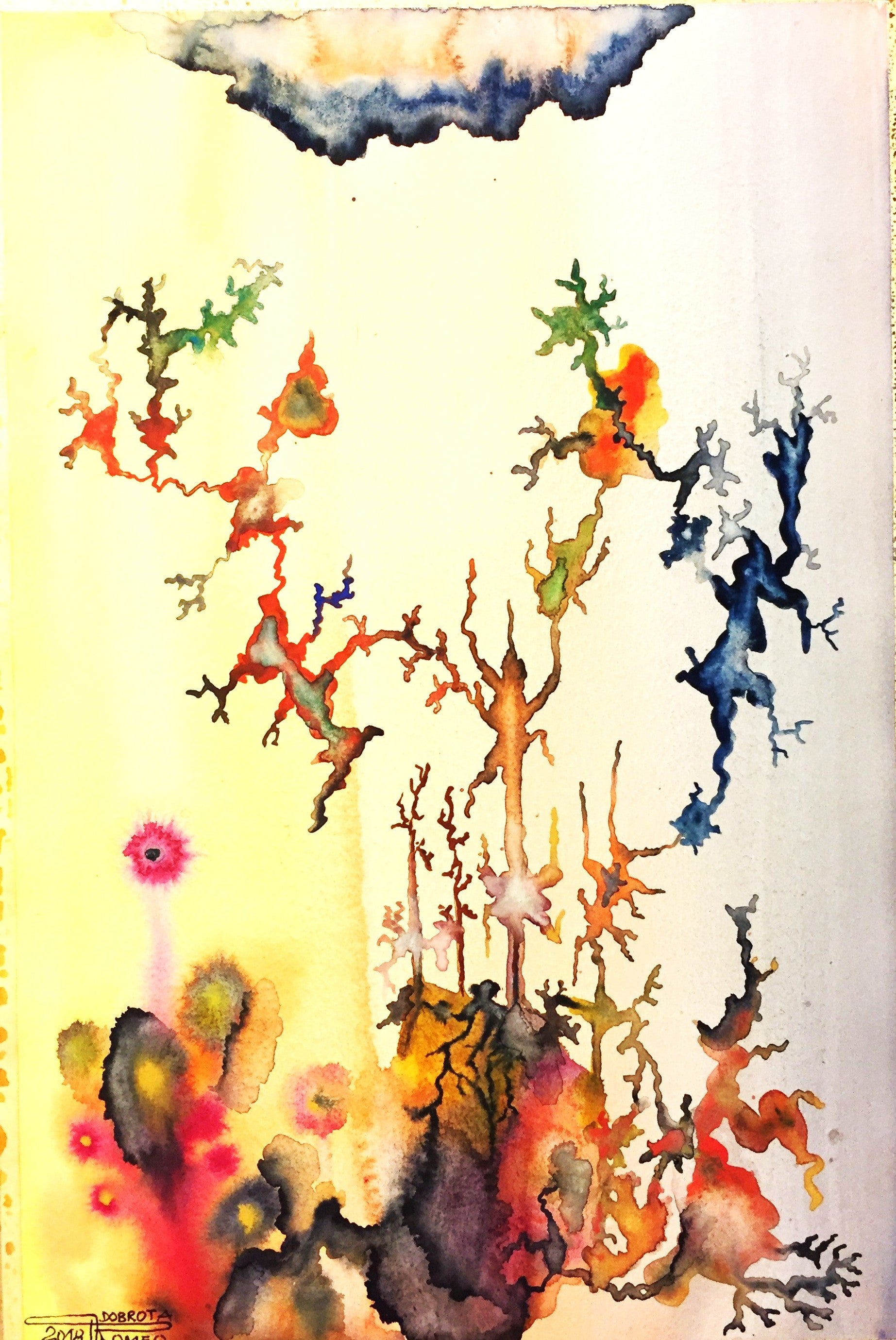 Galaxy-Explosion, 12x18 inch, Watercolors on cold press paper SKU 4050