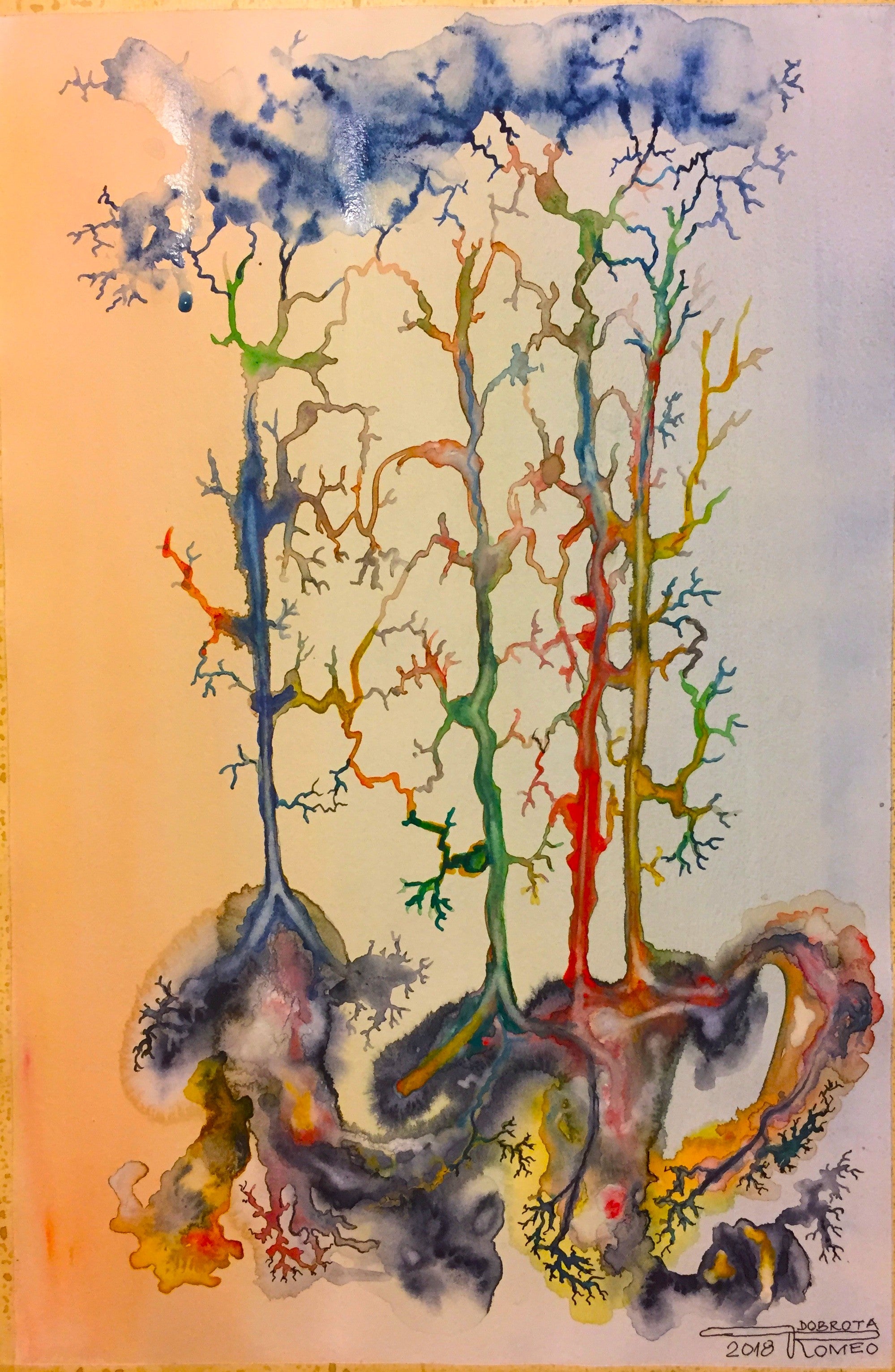 Quartet 2, 12x18 inch, Watercolors on cold press paper SKU 4057
