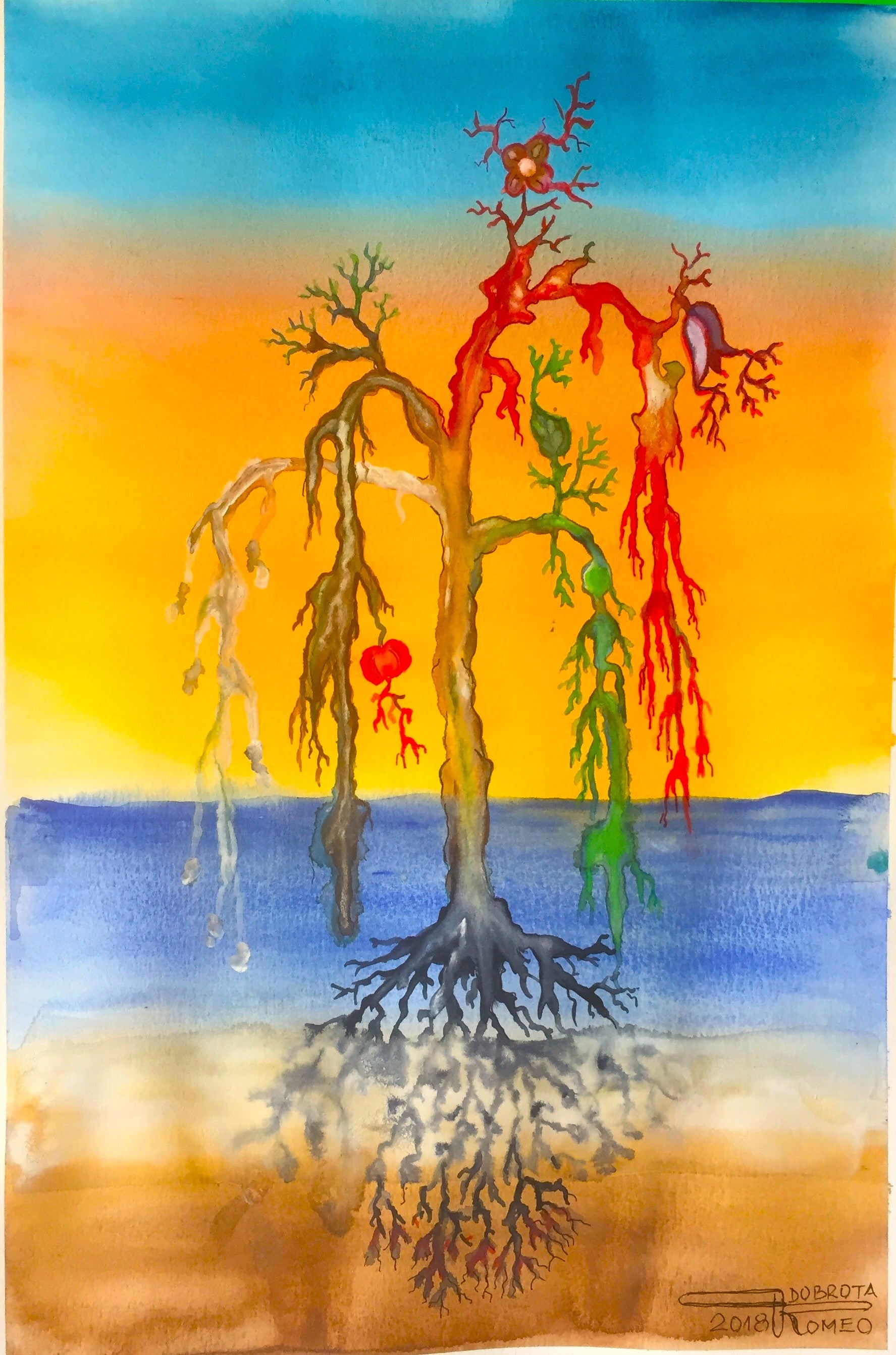 Seasons Vivaldi 1, watercolor on cold press paper, 12x18 inch, SKU 4063